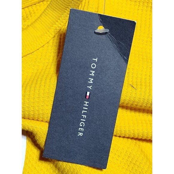 Tommy Hilfiger Men's Thermal Waffle-Knit Logo Sleepwear Size L Yellow - Picture 5 of 6
